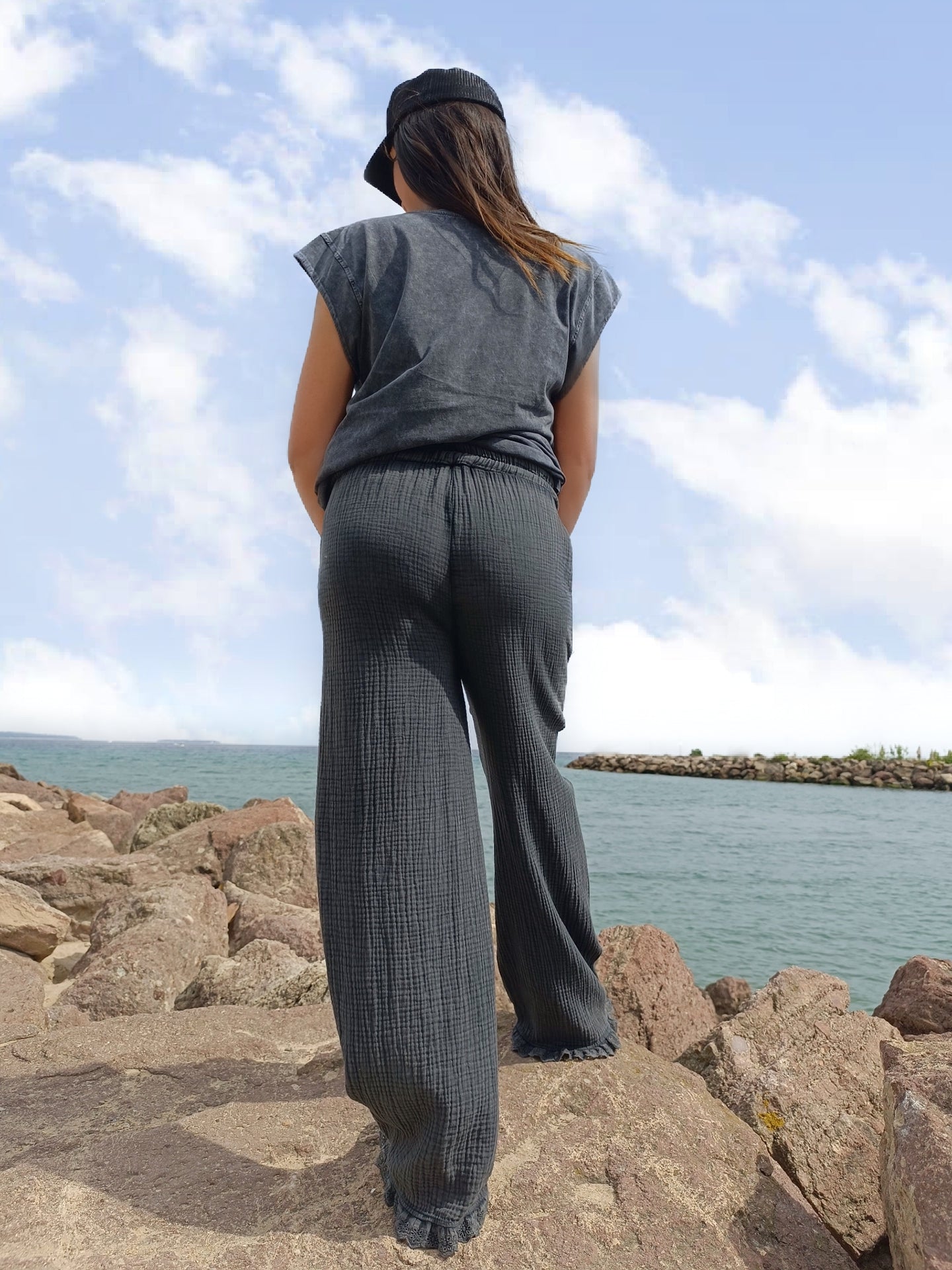 Pantalon en gaze de coton Milena