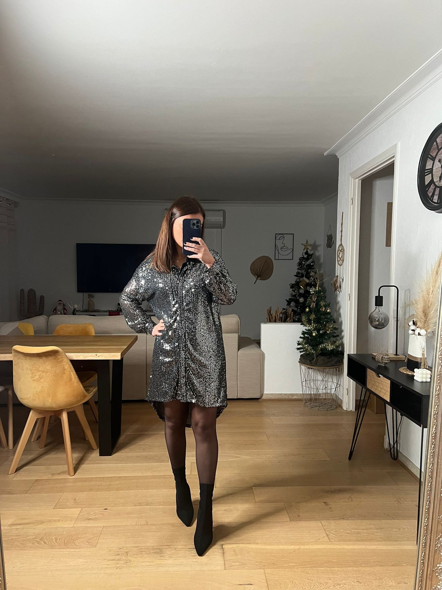 Robe Stella noire et argentée