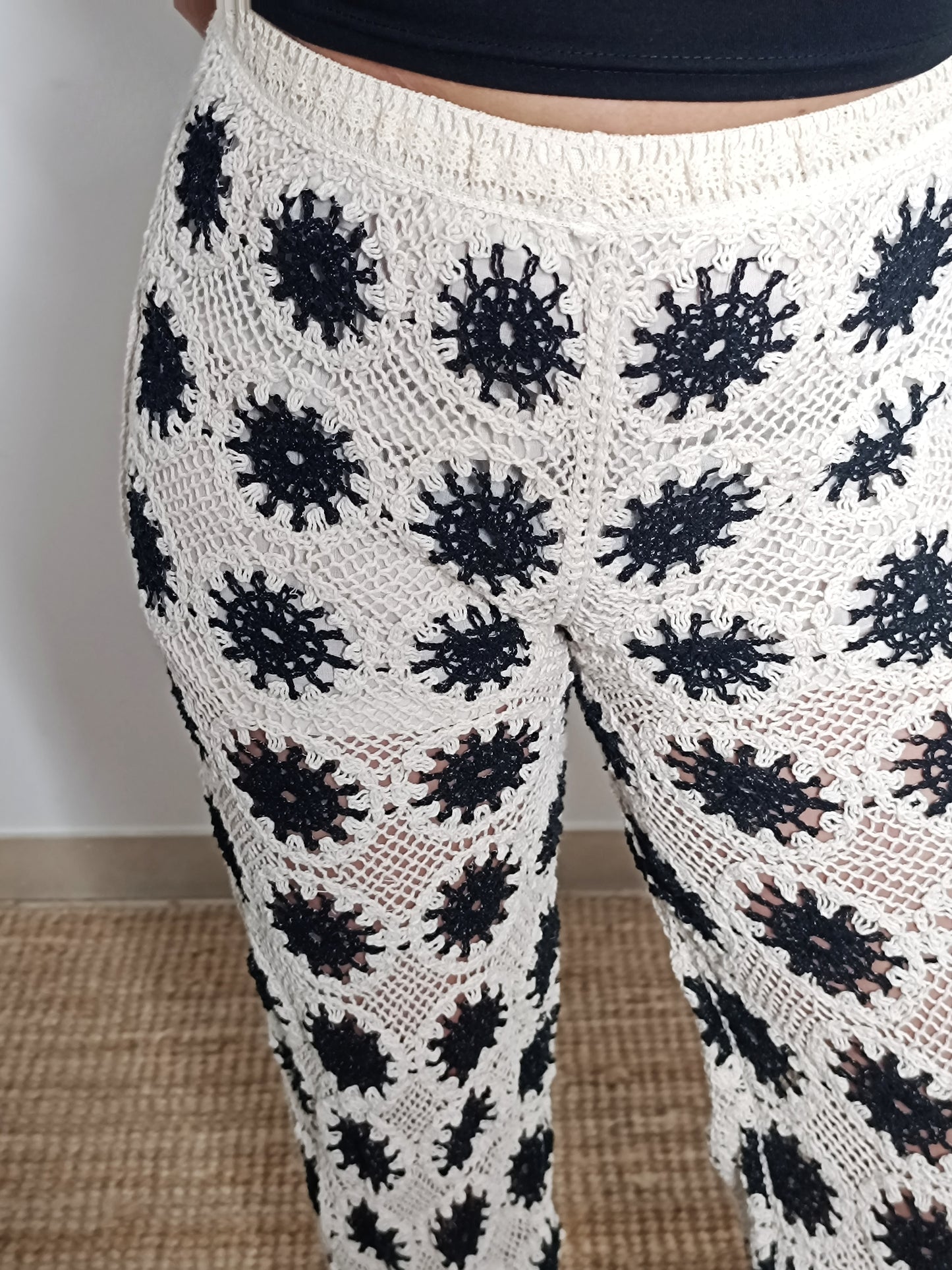 Pantalon Lolita écru et noir