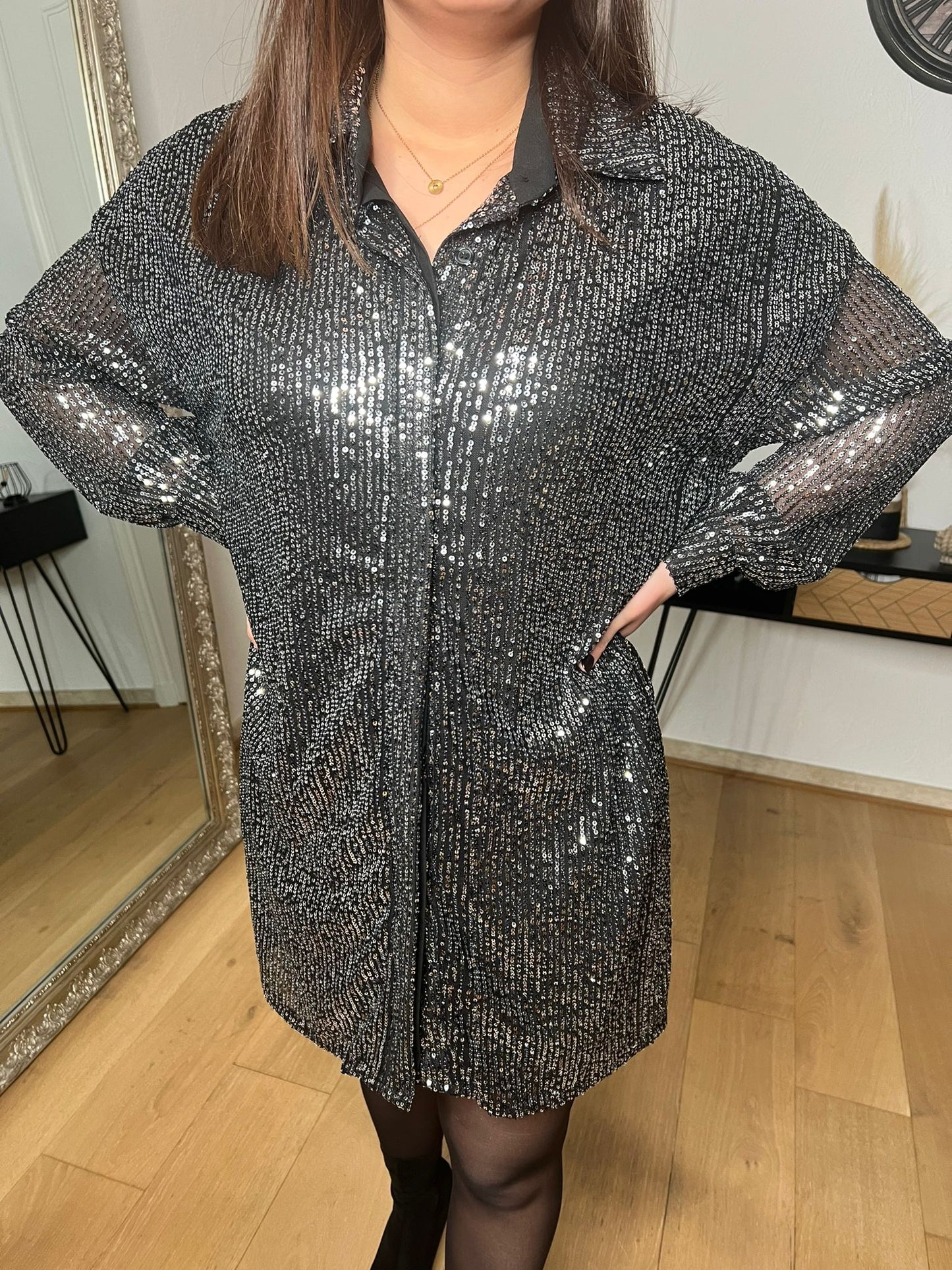 Robe Stella noire et argentée