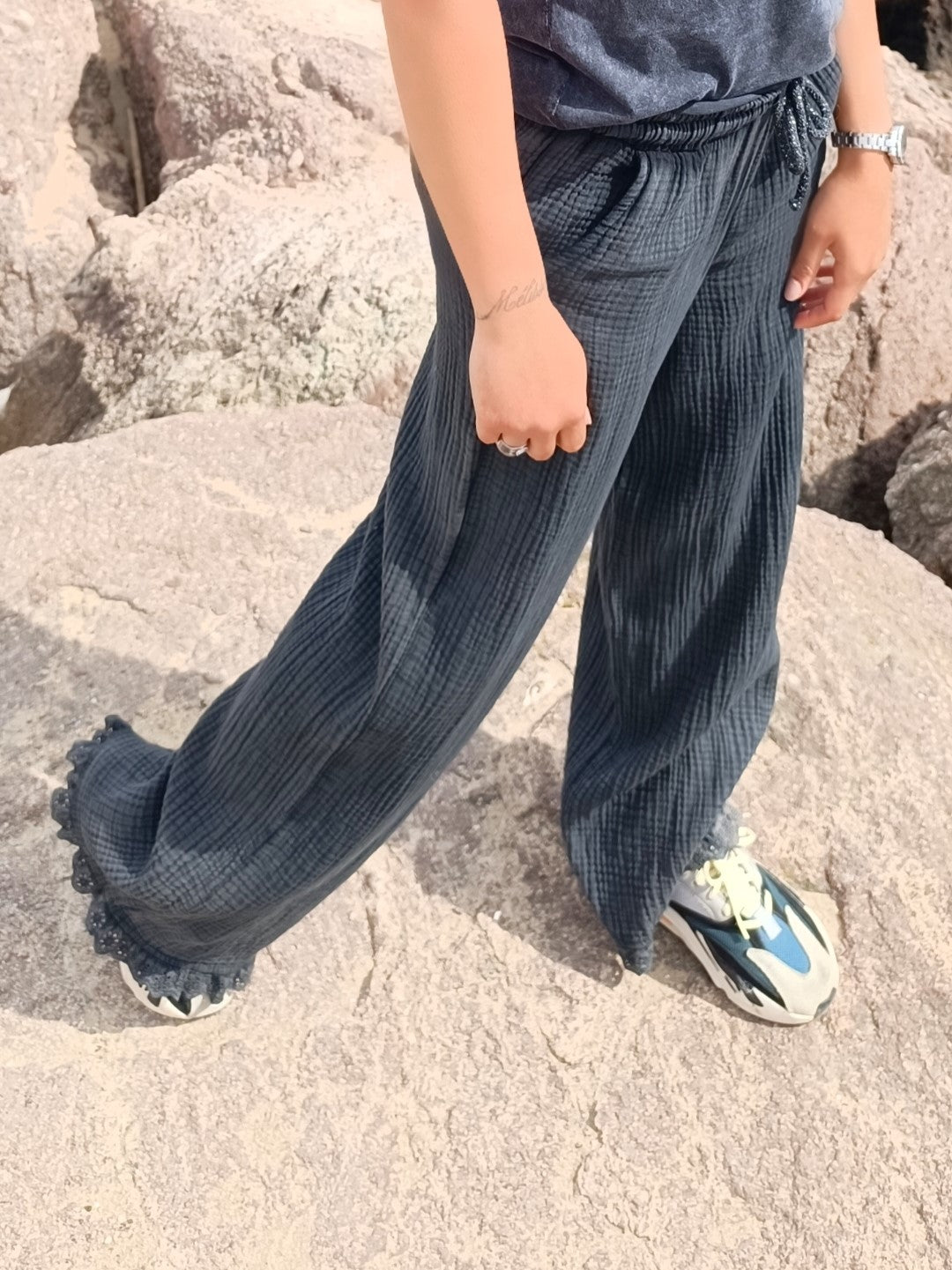 Pantalon en gaze de coton Milena