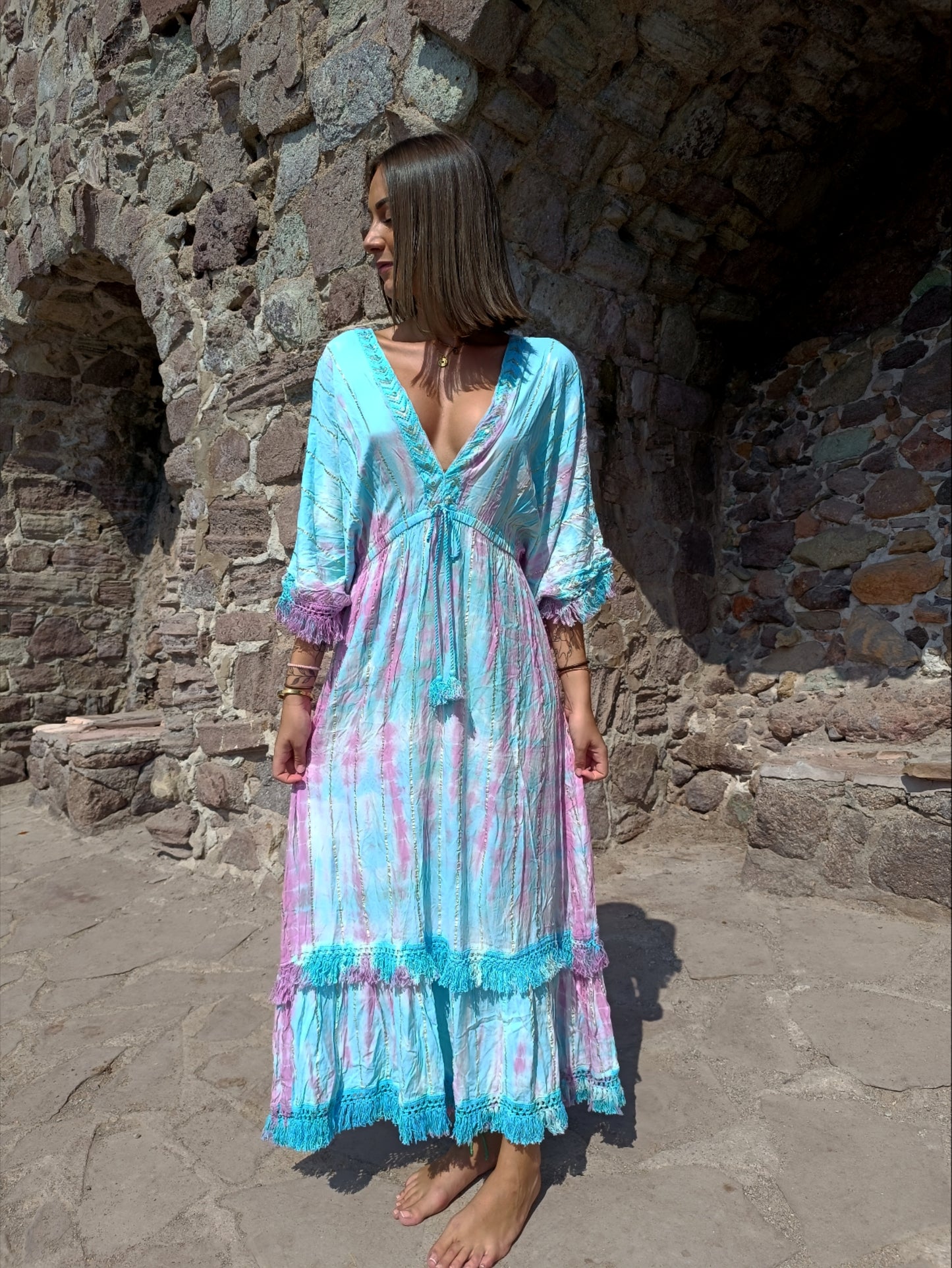 Robe Maona Blue et Rose