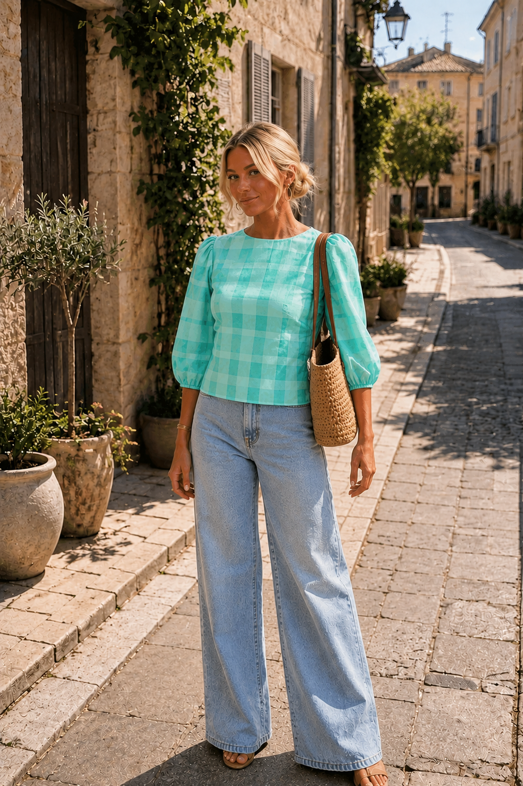 Blouse Ava vert d'eau