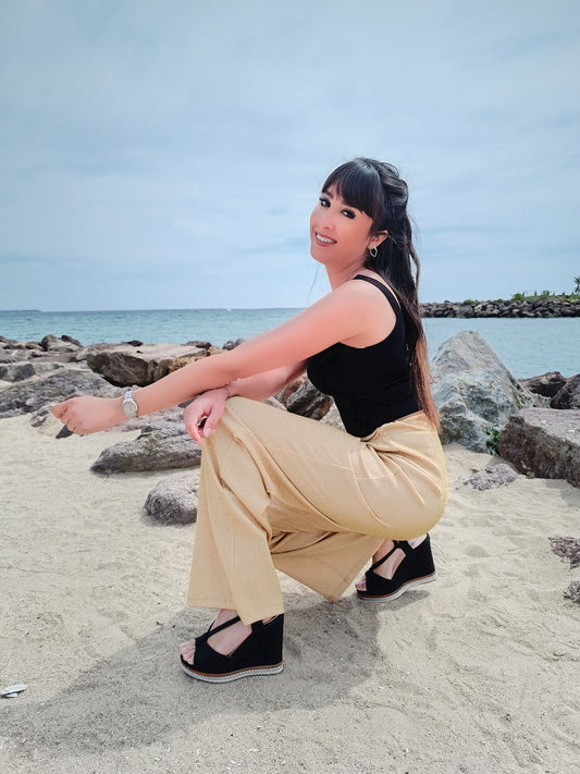 Pantalon fluide pailleté