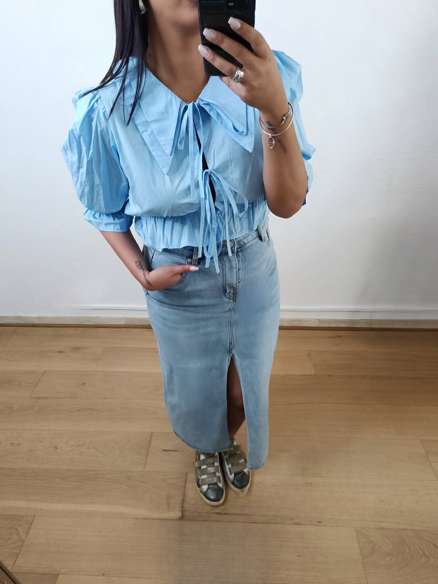 Blouse Solène bleue
