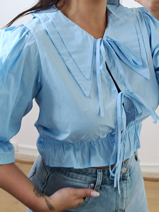 Blouse Solène bleue