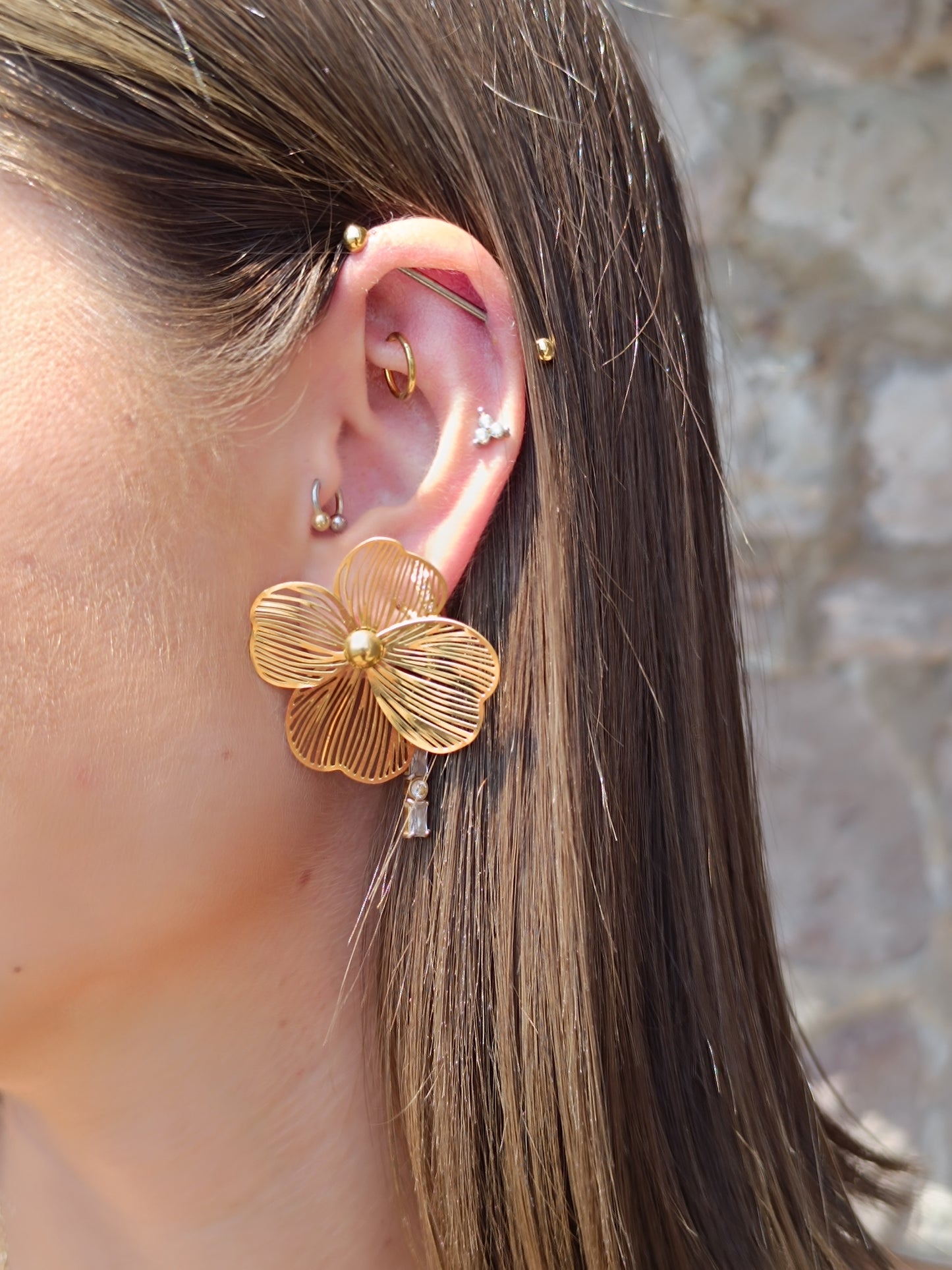 Boucles d'oreilles Flora Gold
