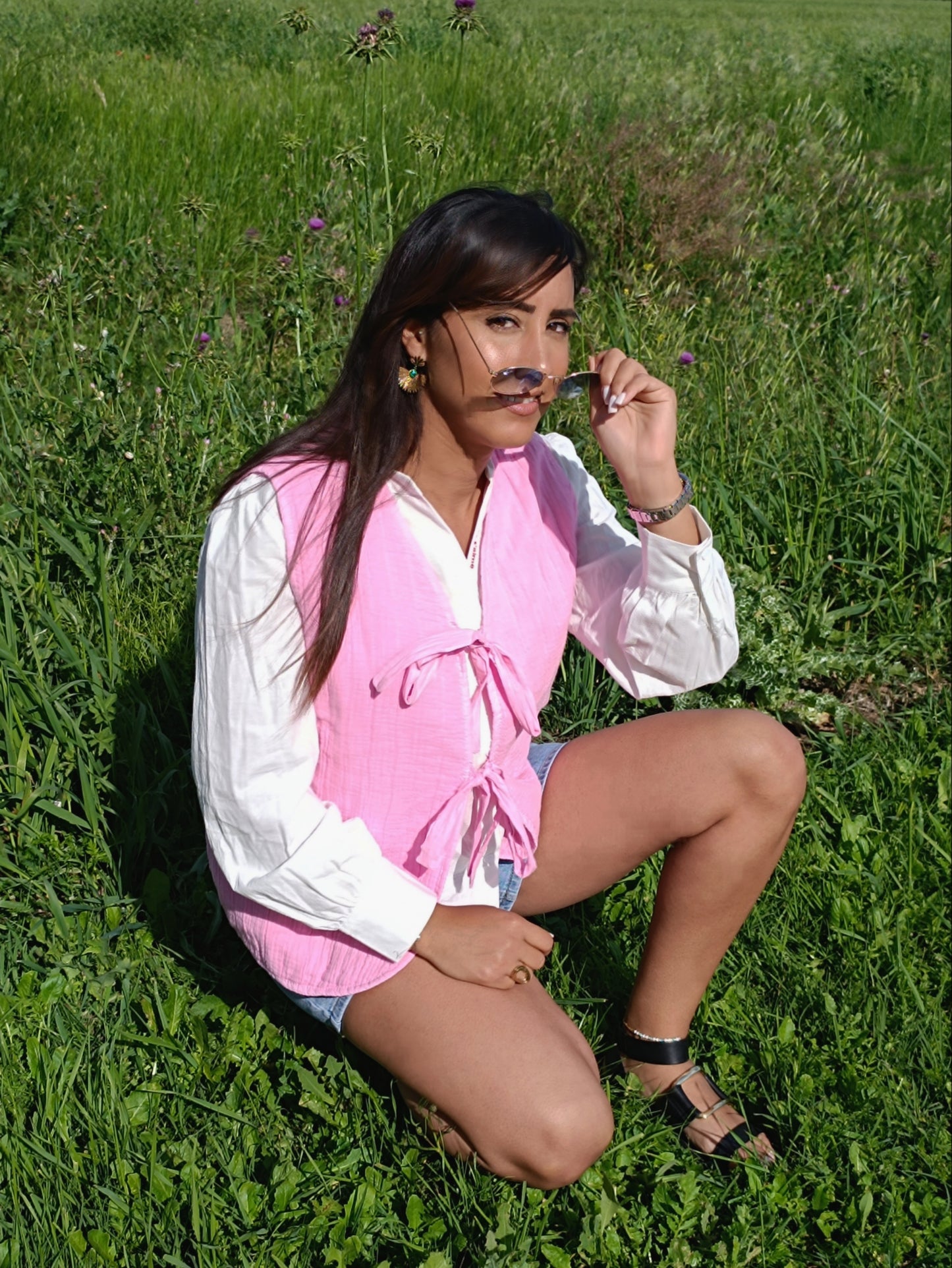 Gilet Swan rose