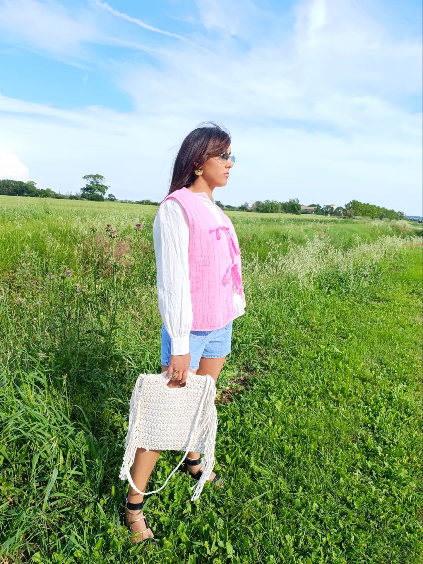 Gilet Swan rose
