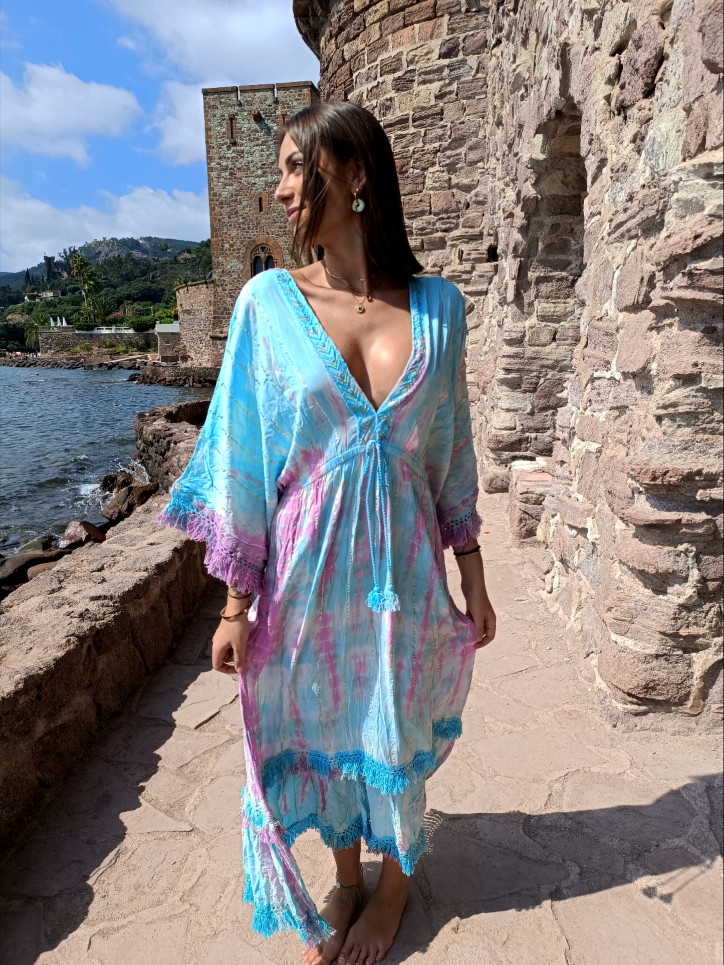 Robe Maona Blue et Rose