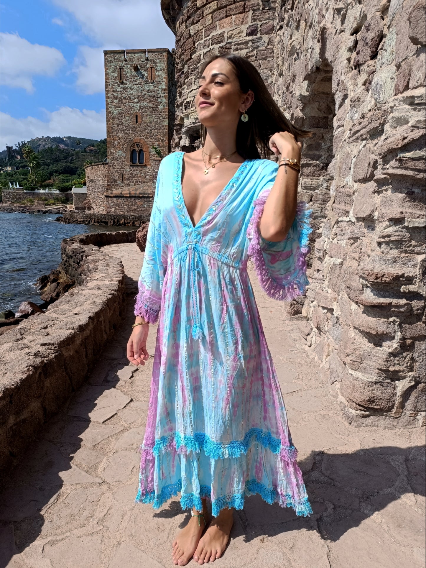 Robe Maona Blue et Rose