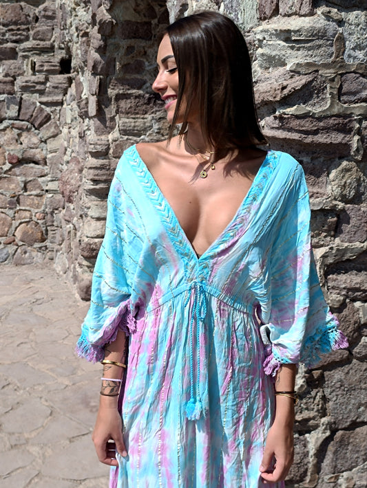 Robe Maona Blue et Rose