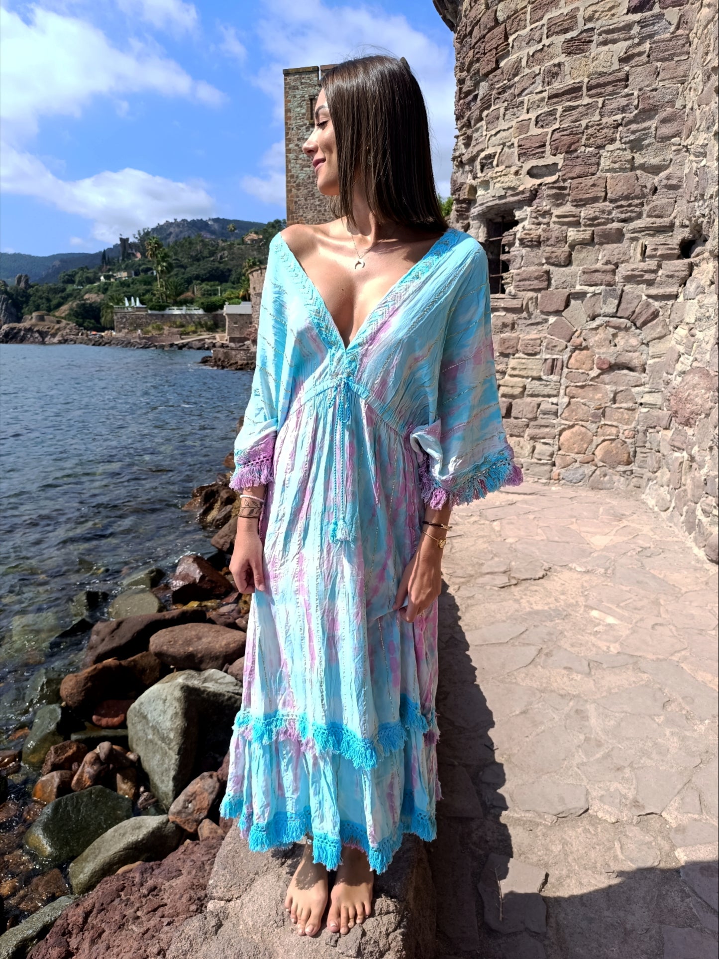 Robe Maona Blue et Rose