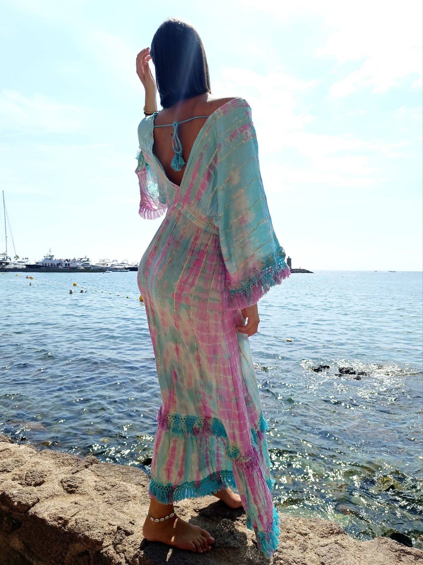 Robe Maona Blue et Rose