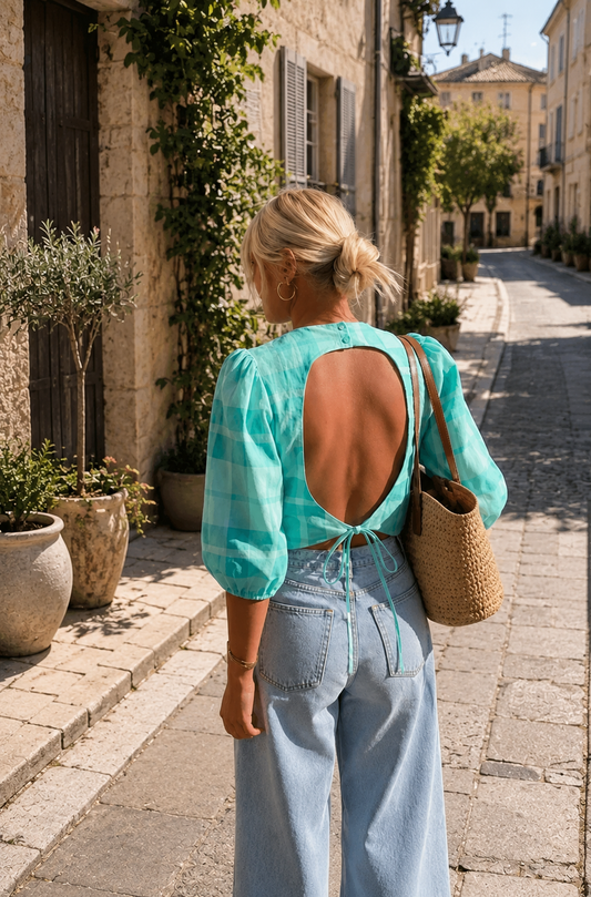 Blouse Ava vert d'eau
